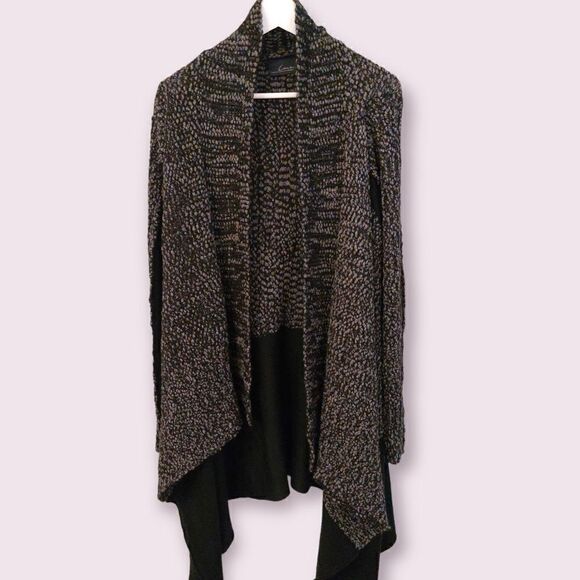 Line Wool Cotton Blend Flowy Knit Cardigan - Picture 2 of 6